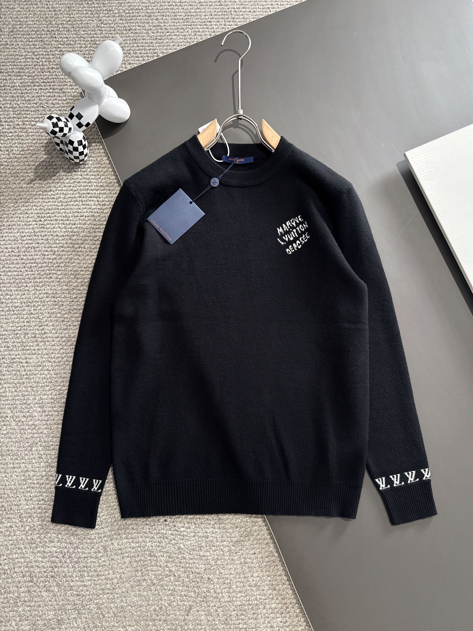 Louis Vuitton Odzież Sweter dzianinowy Bluzy Czarny Unisex Dzianiny Kolekcja jesienna