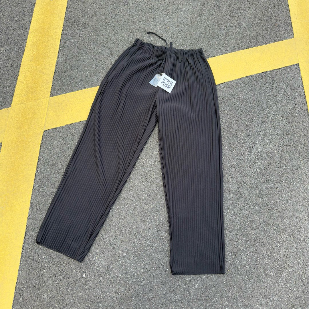 Issey Miyake Clothing Pants & Trousers Black Grey Light Gray Men Casual