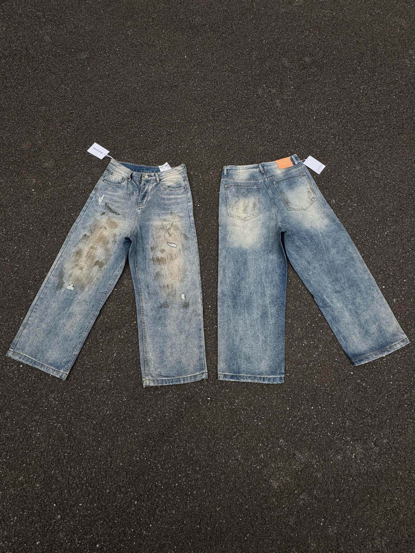Acne Studios Vaqueros Anchos Teñidos Desgastados Unisex - Estilo Clásico 5 i1743238161791 6180 0 3