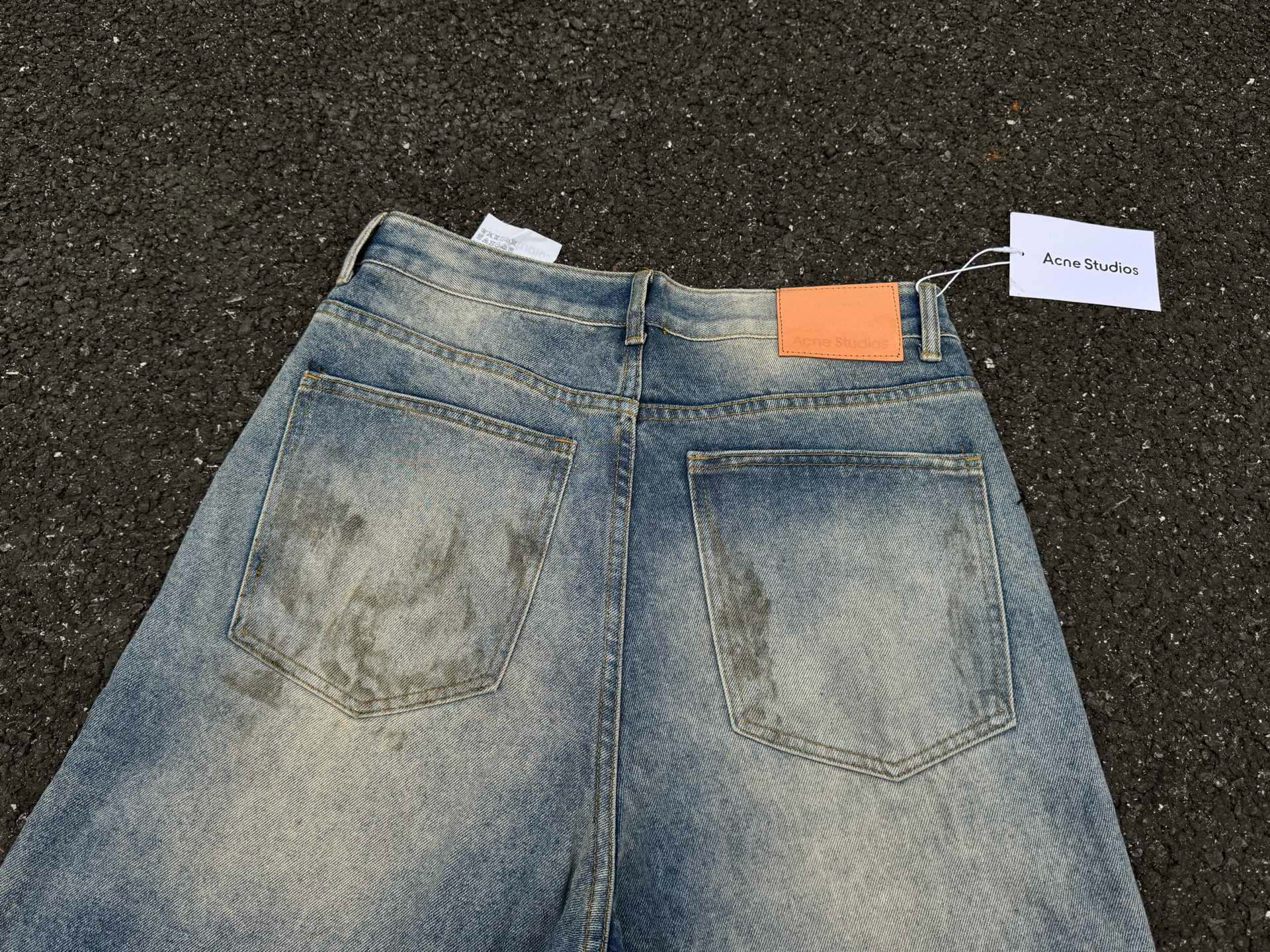 Acne Studios Vaqueros Anchos Teñidos Desgastados Unisex - Estilo Clásico 8 i1743238170891 9101 0 6