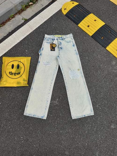 Drew House Mini Smile Carpenter Embroidered Jeans - Unisex Denim Pants 1 Drew House Mini Smile Carpenter Embroidered Jeans – Unisex Denim Pants