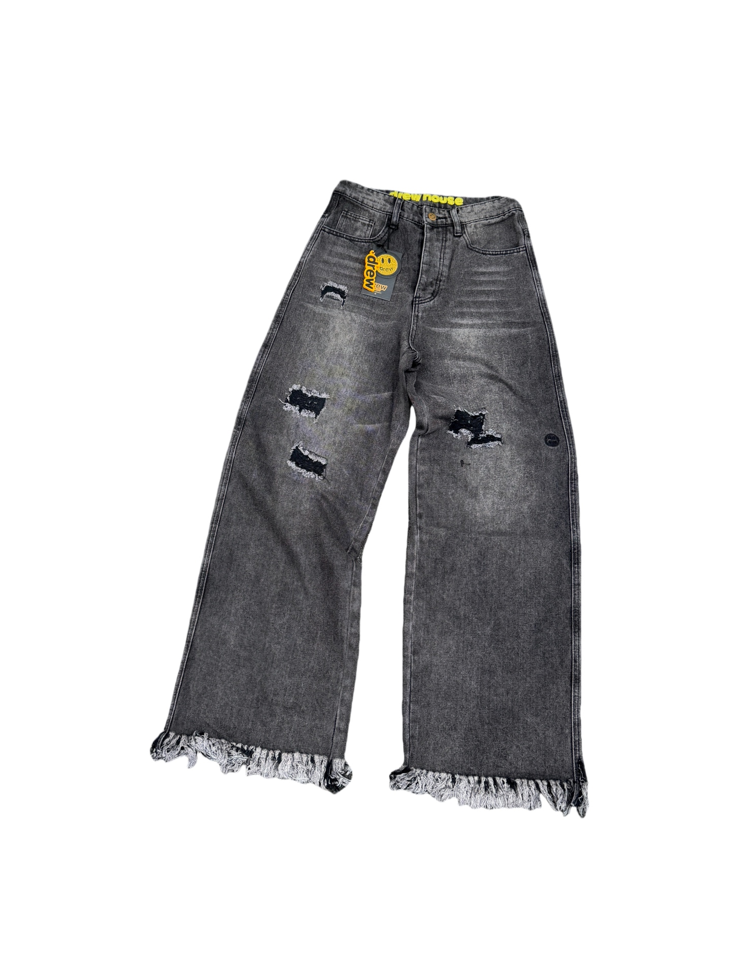 DREW HOUSE Jeans Rectos Anchos Destruidos con Smiley Face para Hombre y Mujer 19 i1743994514721 4363 0 18