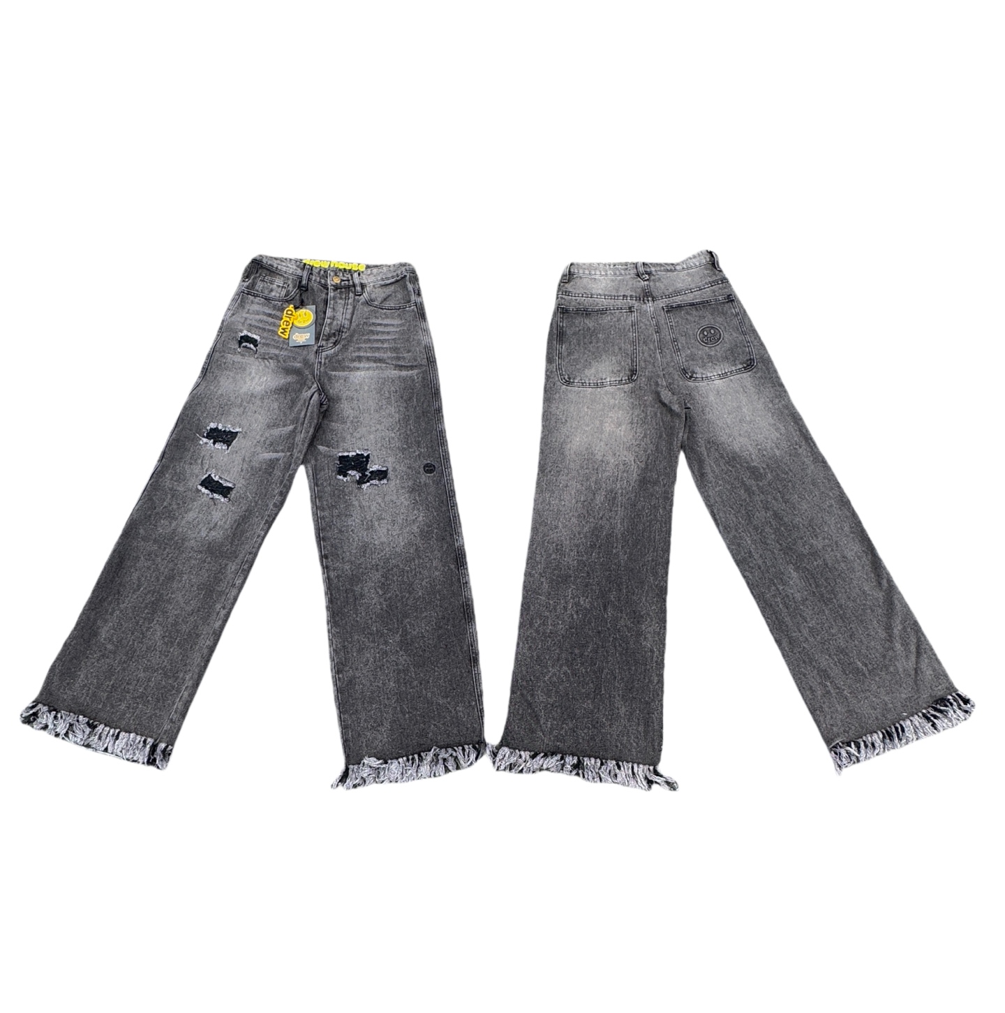 DREW HOUSE Jeans Rectos Anchos Destruidos con Smiley Face para Hombre y Mujer 16 i1743994515978 8691 0 15