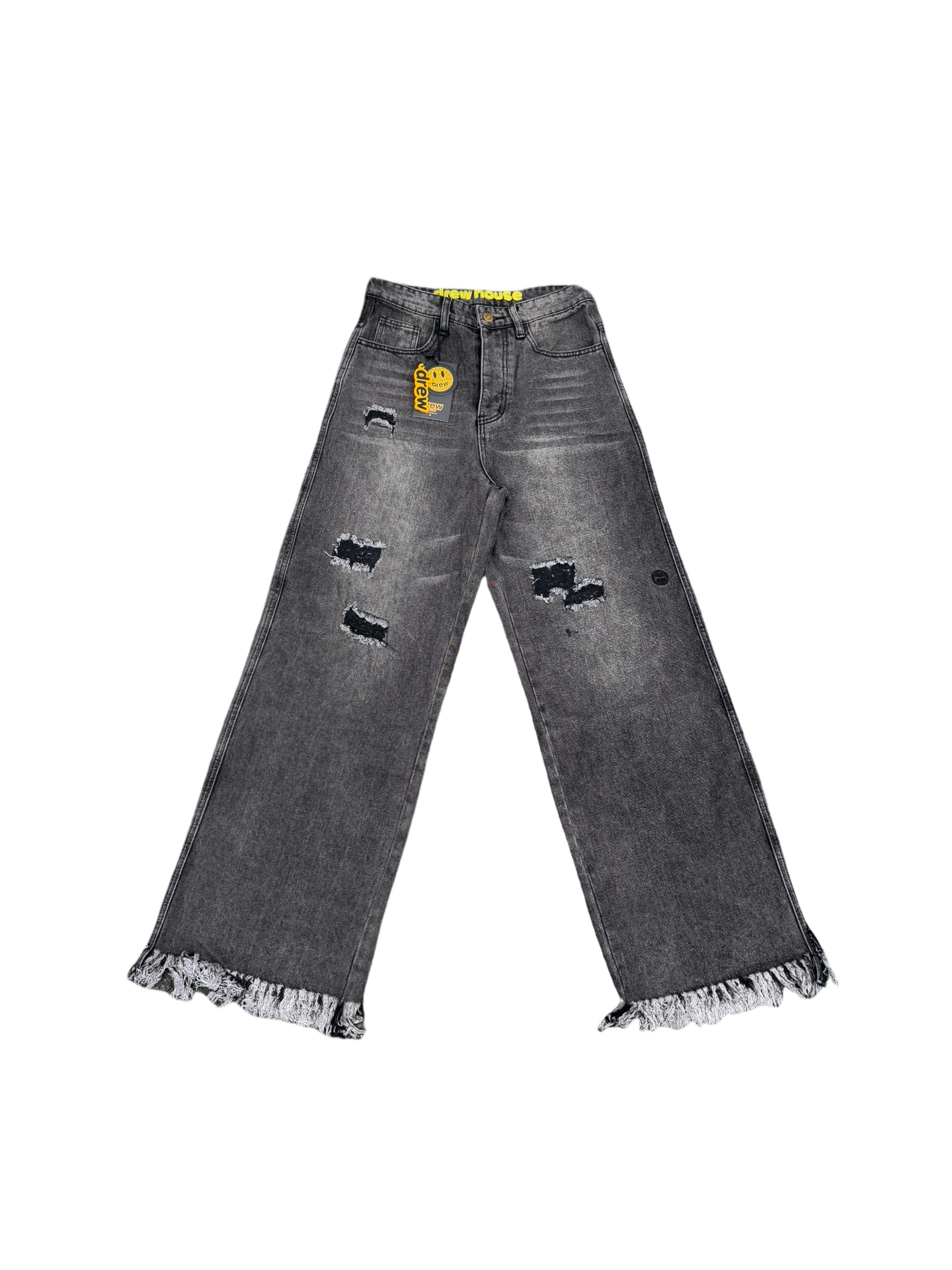 DREW HOUSE Jeans Rectos Anchos Destruidos con Smiley Face para Hombre y Mujer 17 i1743994518444 4657 0 16