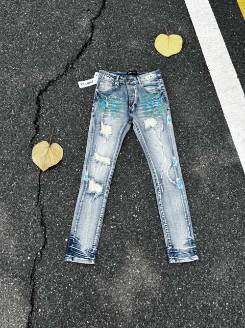 Purple Brand Distressed Slim Fit Jeans with Paint Splatter Detail 1 Purple Brand Distressed Slim Fit Jeans with Paint Splatter Detail