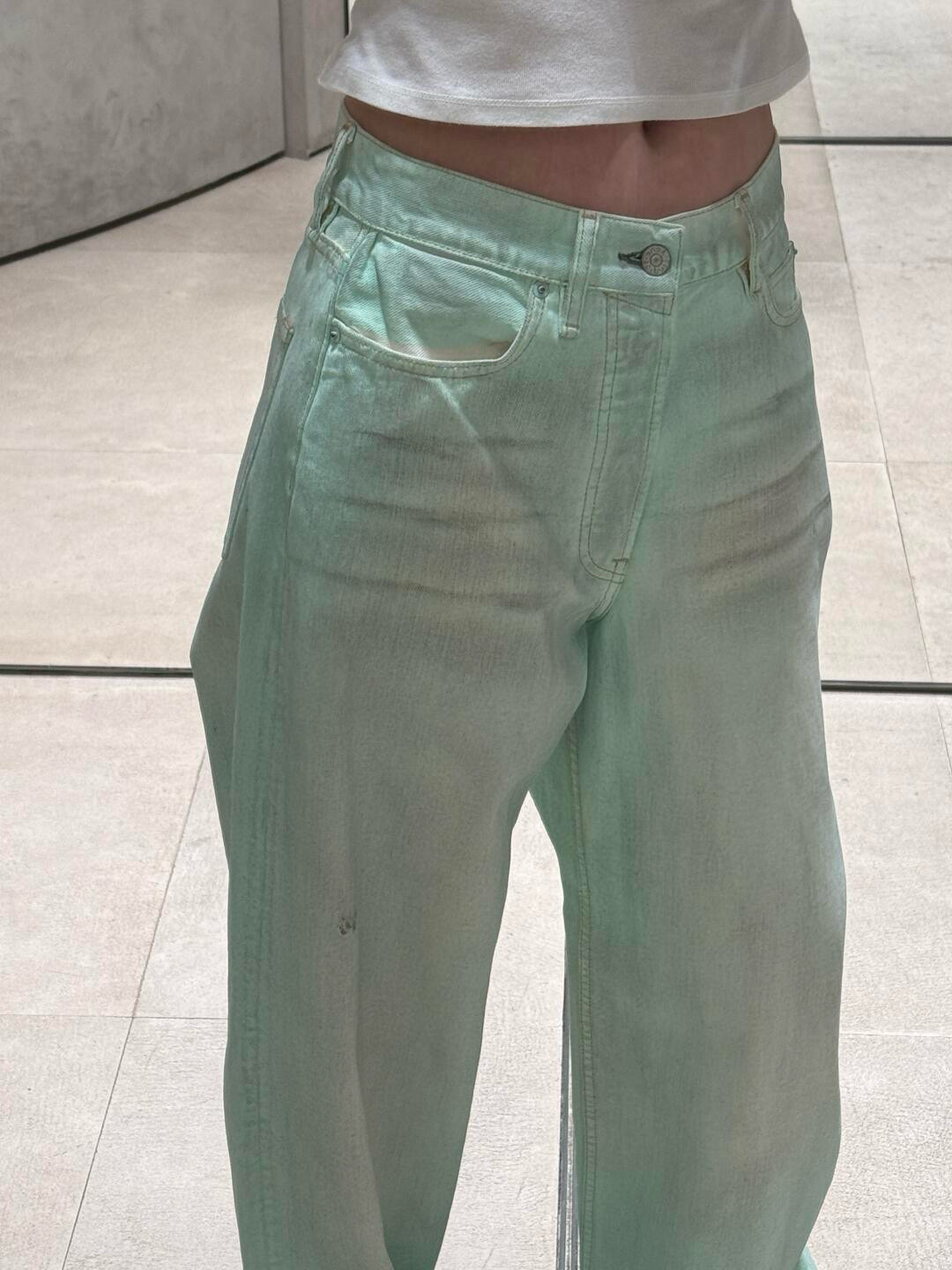 Acne Studios 1981M Pantalones Vaqueros Verde Fluorescente Unisex 7 i1747757821441 7453 0 5