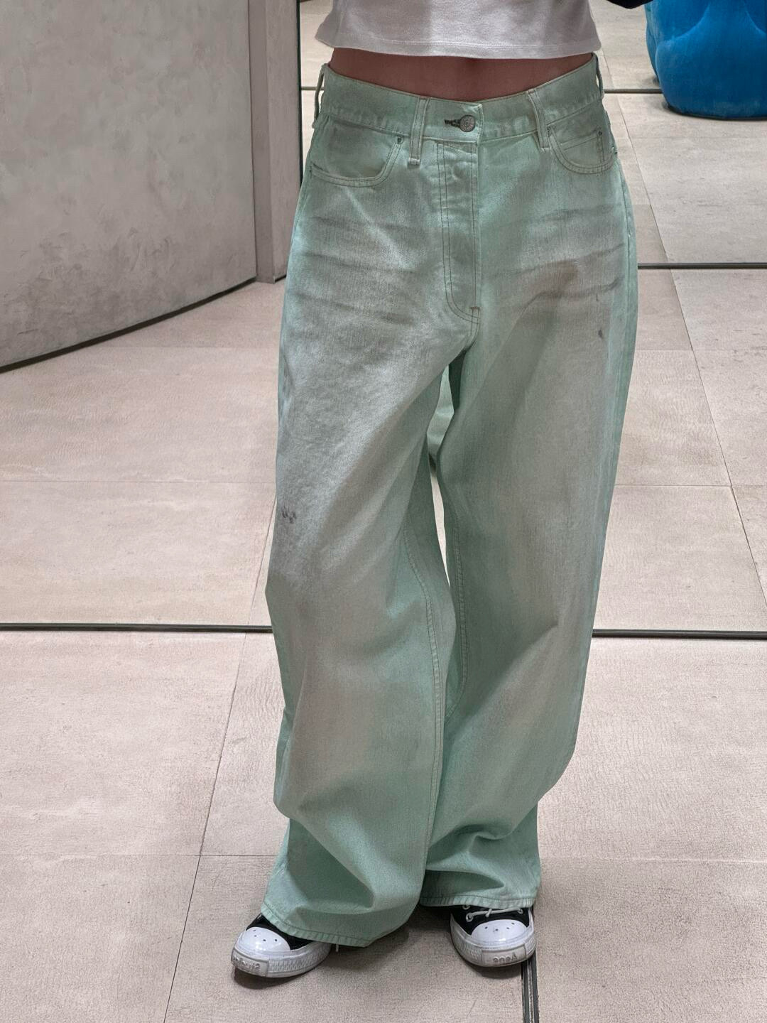 Acne Studios 1981M Pantalones Vaqueros Verde Fluorescente Unisex 6 i1747757829160 5030 0 4