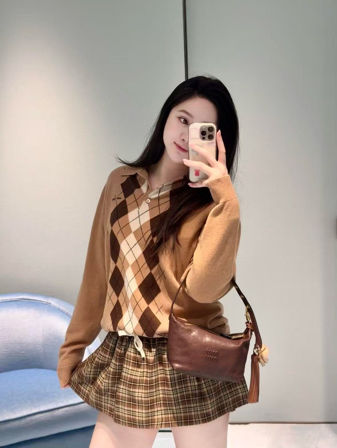 Miu Miu Vintage Plaid Ballet Mini Skirt, High-Waisted A-Line 6 i1759204629861 9787 0 5