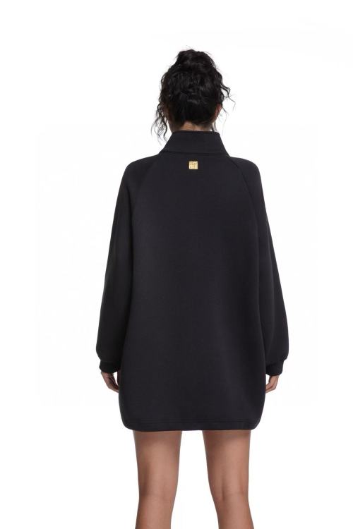 SC - Casual and Chic Sweatshirt Dress with Unique Details 1 SC - Casual and Chic Sweatshirt Dress with Unique Details