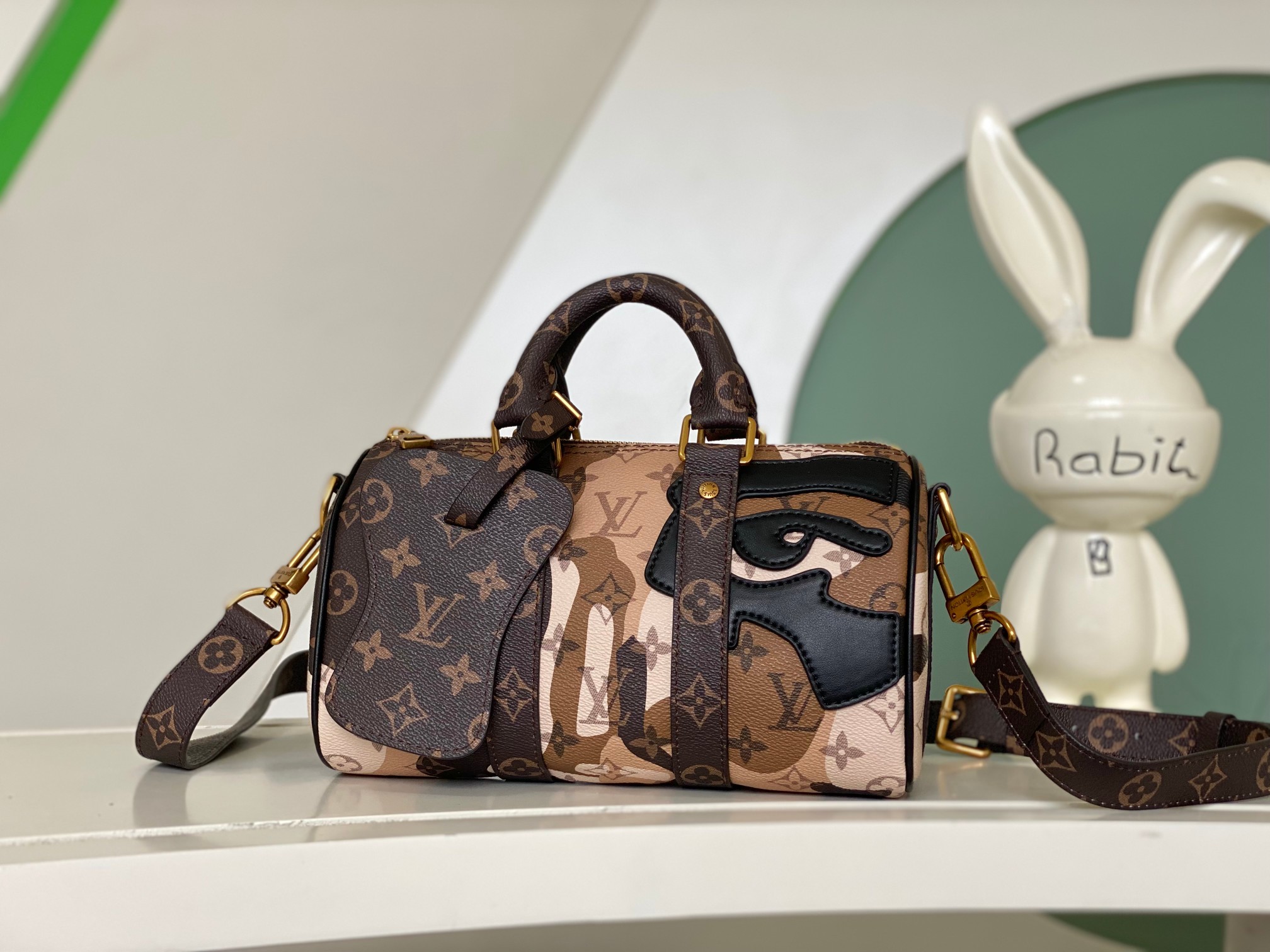 Louis Vuitton LV Keepall Bags Handbags White Printing Canvas M46678