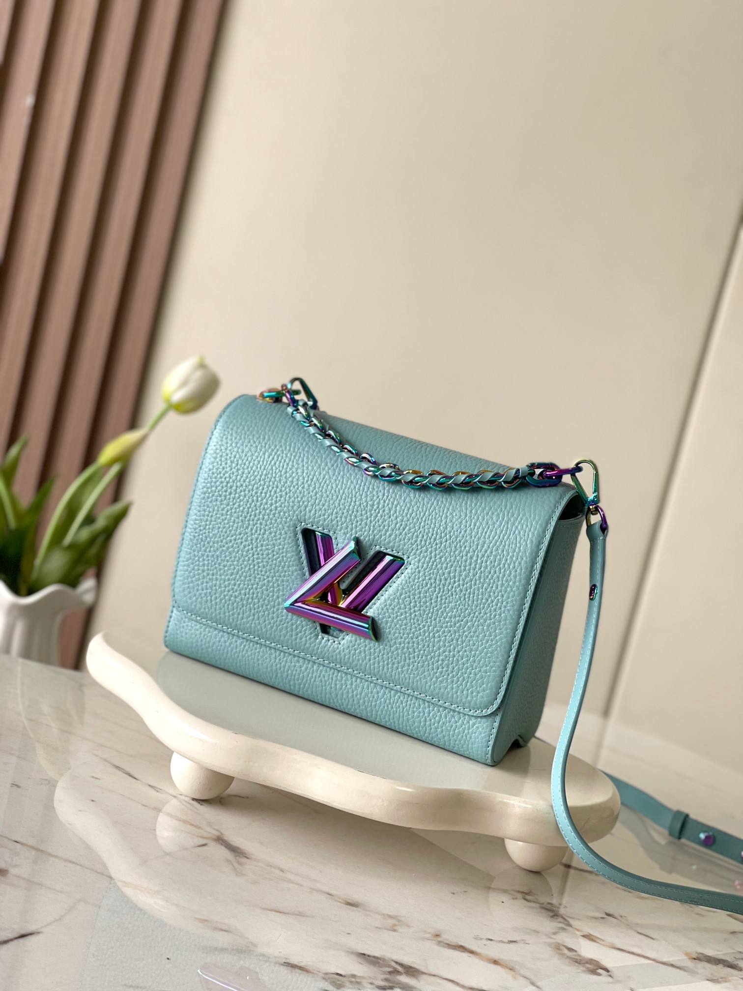 Louis Vuitton Bags Handbags Blue Weave Cowhide LV Twist Chains