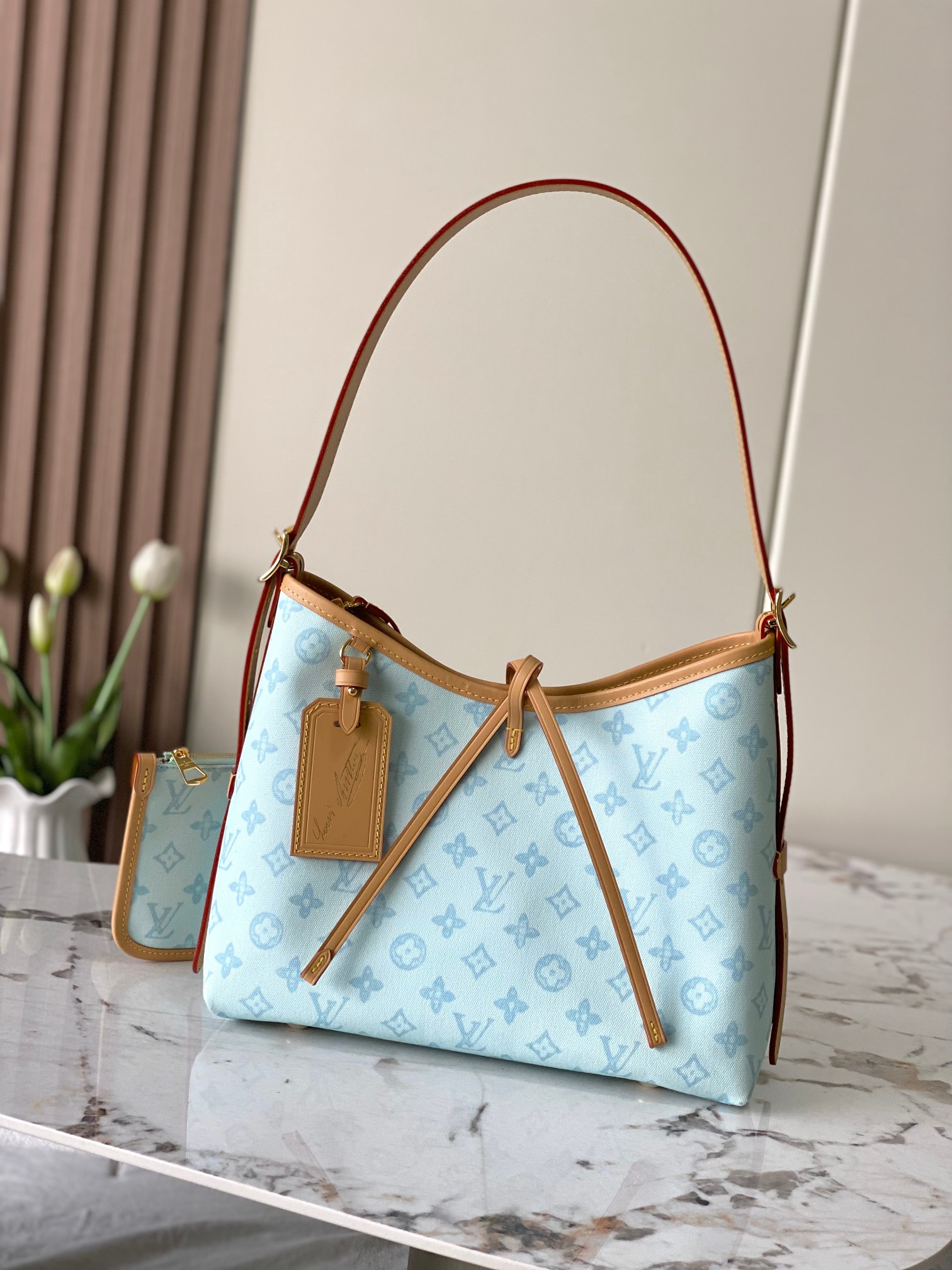 p550, versión reforzada original + herrajes de semiacero [bolso mediano CARRYALL] m27532 azul (color) El bolso mediano …