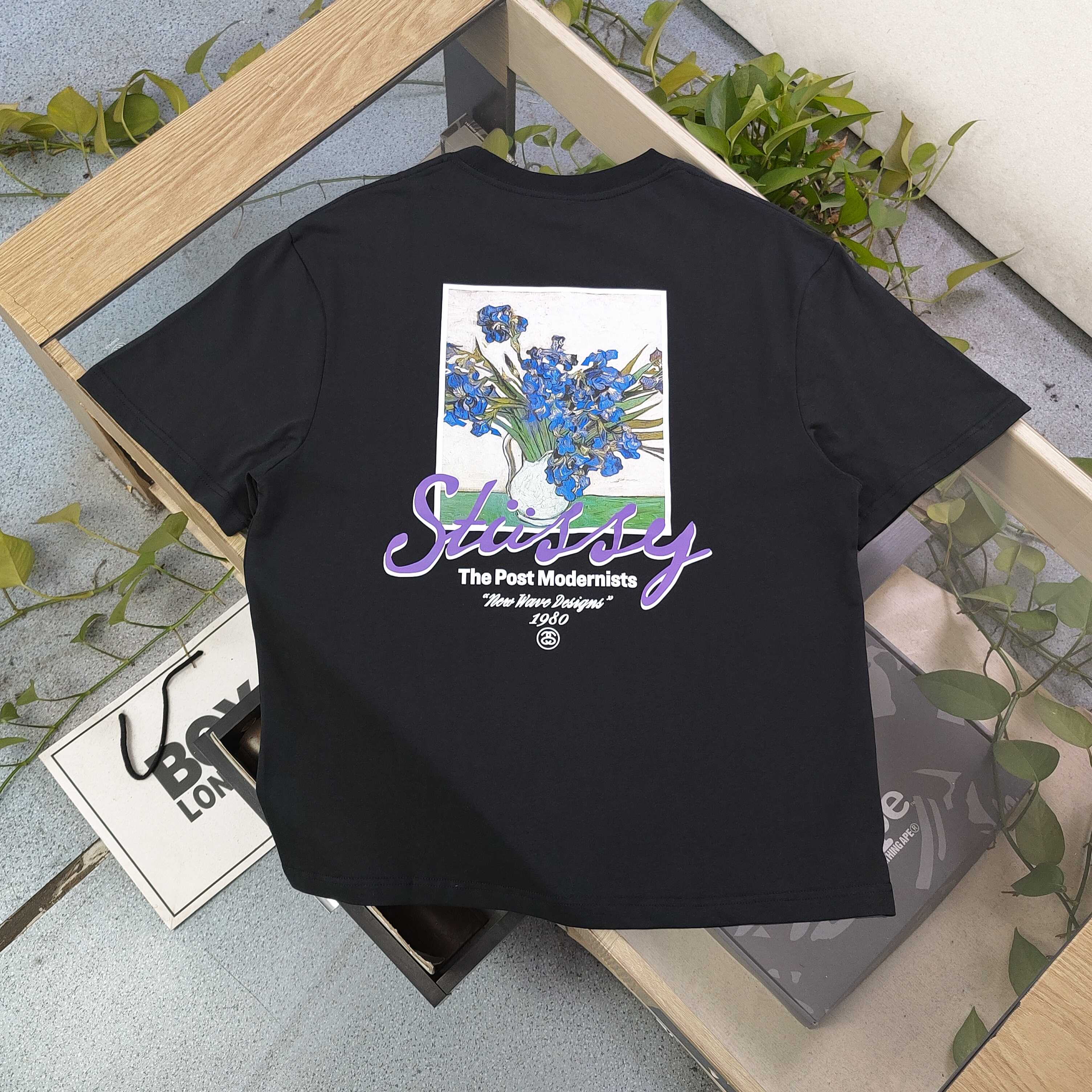 New Stussy Van Gogh Logo T-shirt: Classic, Quality, Environmentally Friendly, Gender-Neutral - 图片 2