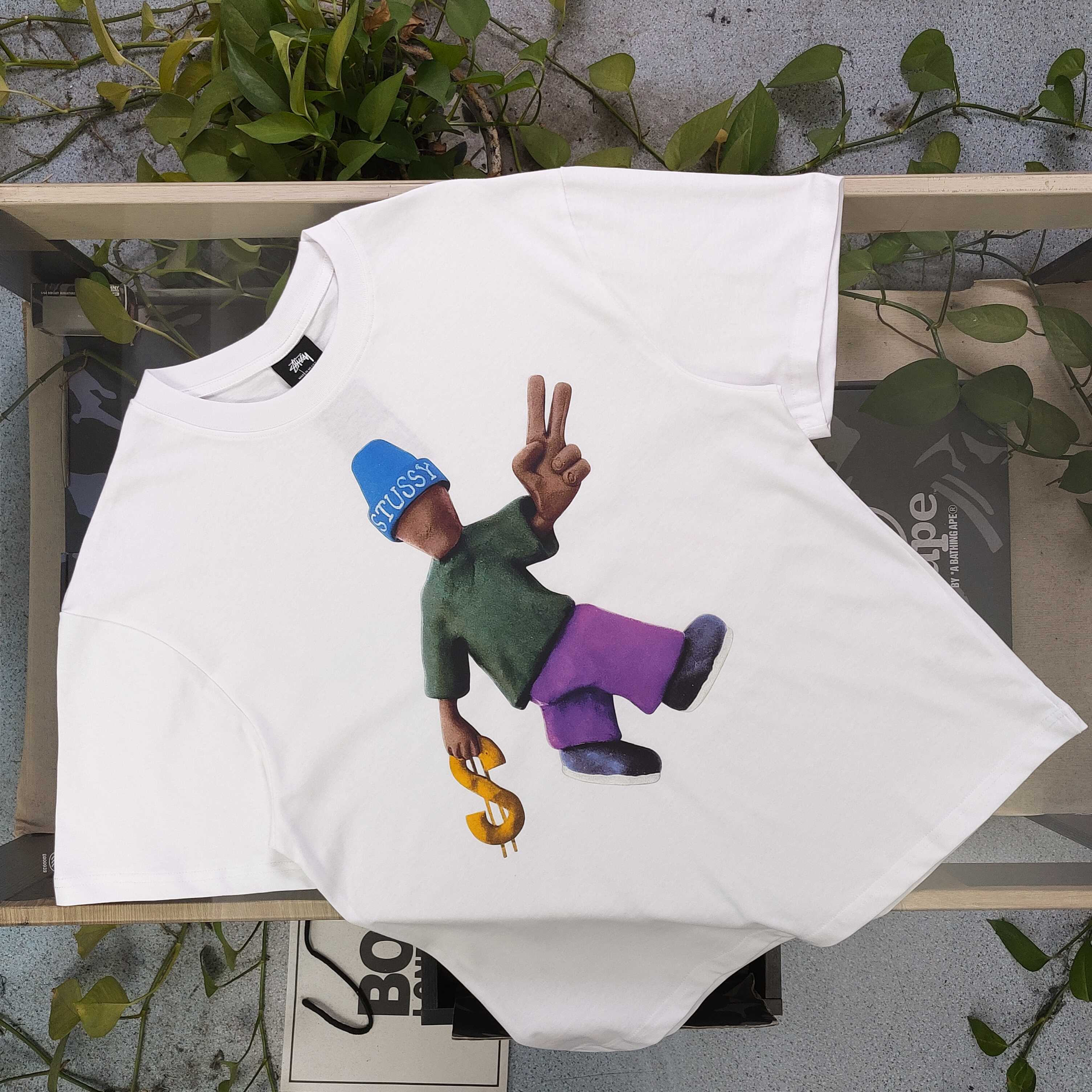 New Stussy Mask Hat Boys: Stylish, Quality T-shirts with Customized Prints, Gender-Neutral, White, S-XXL. - 图片 3