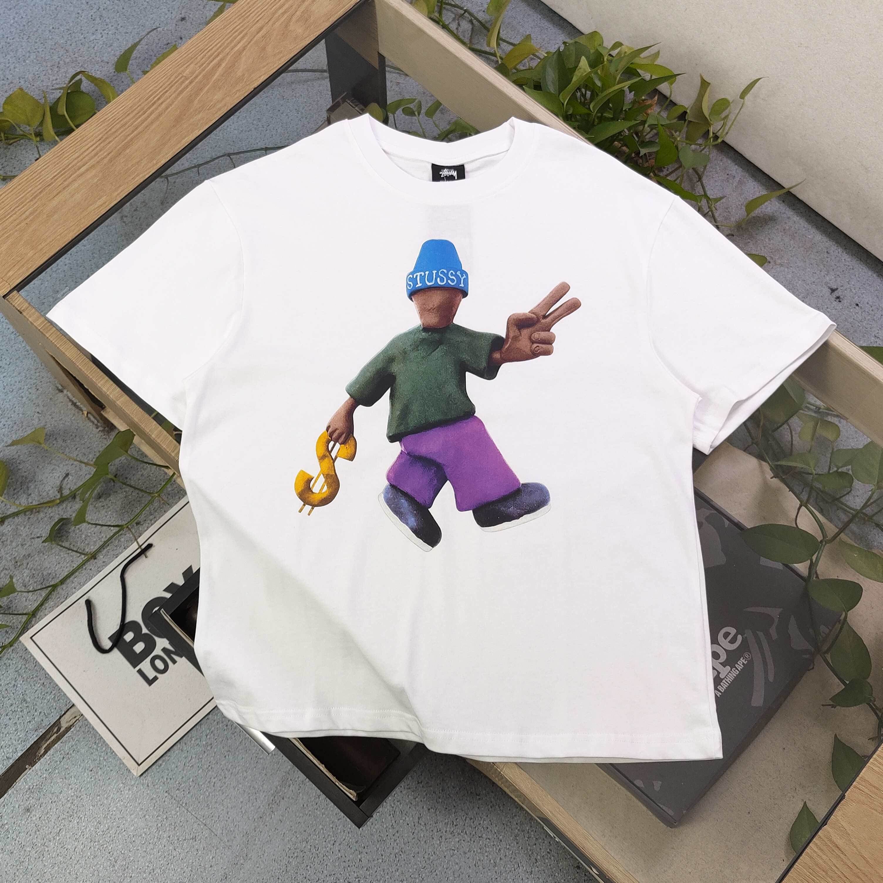 New Stussy Mask Hat Boys: Stylish, Quality T-shirts with Customized Prints, Gender-Neutral, White, S-XXL. - 图片 1