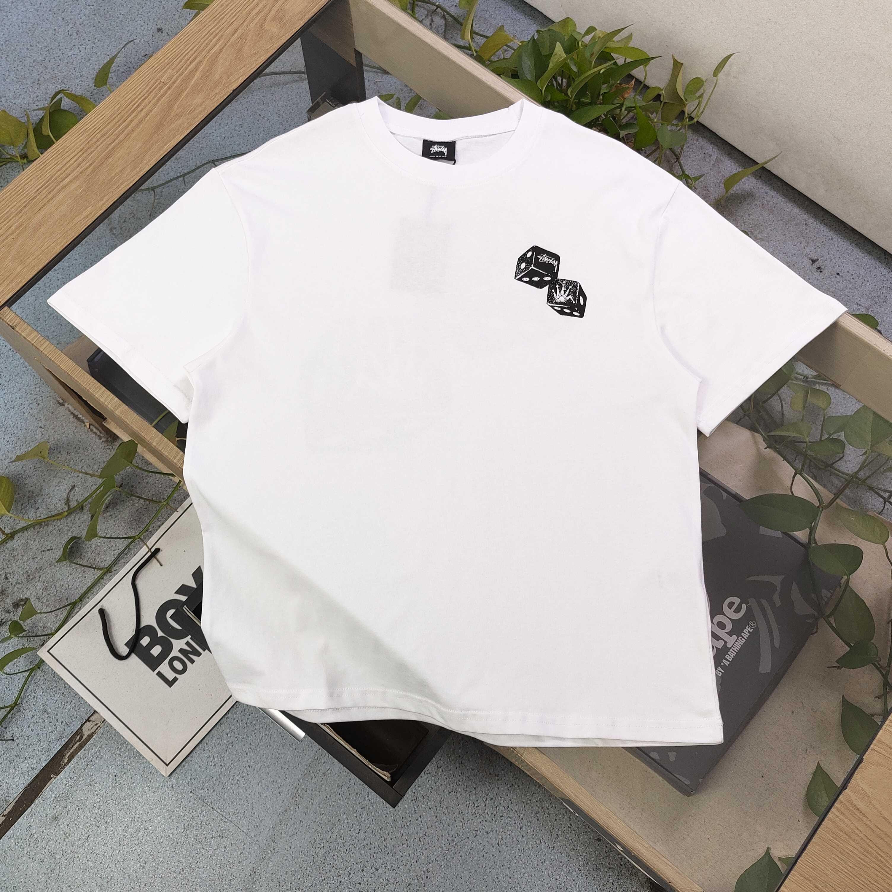 New Stussy Dice Logo T-shirt: Quality Cotton, Classic Design, Environmental Friendly, Various Sizes