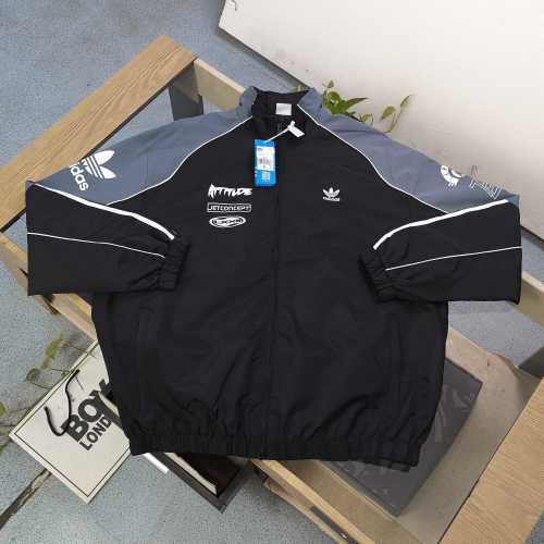 Adidas Embroidery Clover Stand Collar Jacket, Unisex Motorcycle Racing Style 1 Adidas Embroidery Clover Stand Collar Jacket, Unisex Motorcycle Racing Style