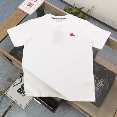 Burberry Embroidered Logo Cotton T-Shirt - Short Sleeve, Casual Fit 1 Burberry Embroidered Logo Cotton T-Shirt - Short Sleeve, Casual Fit