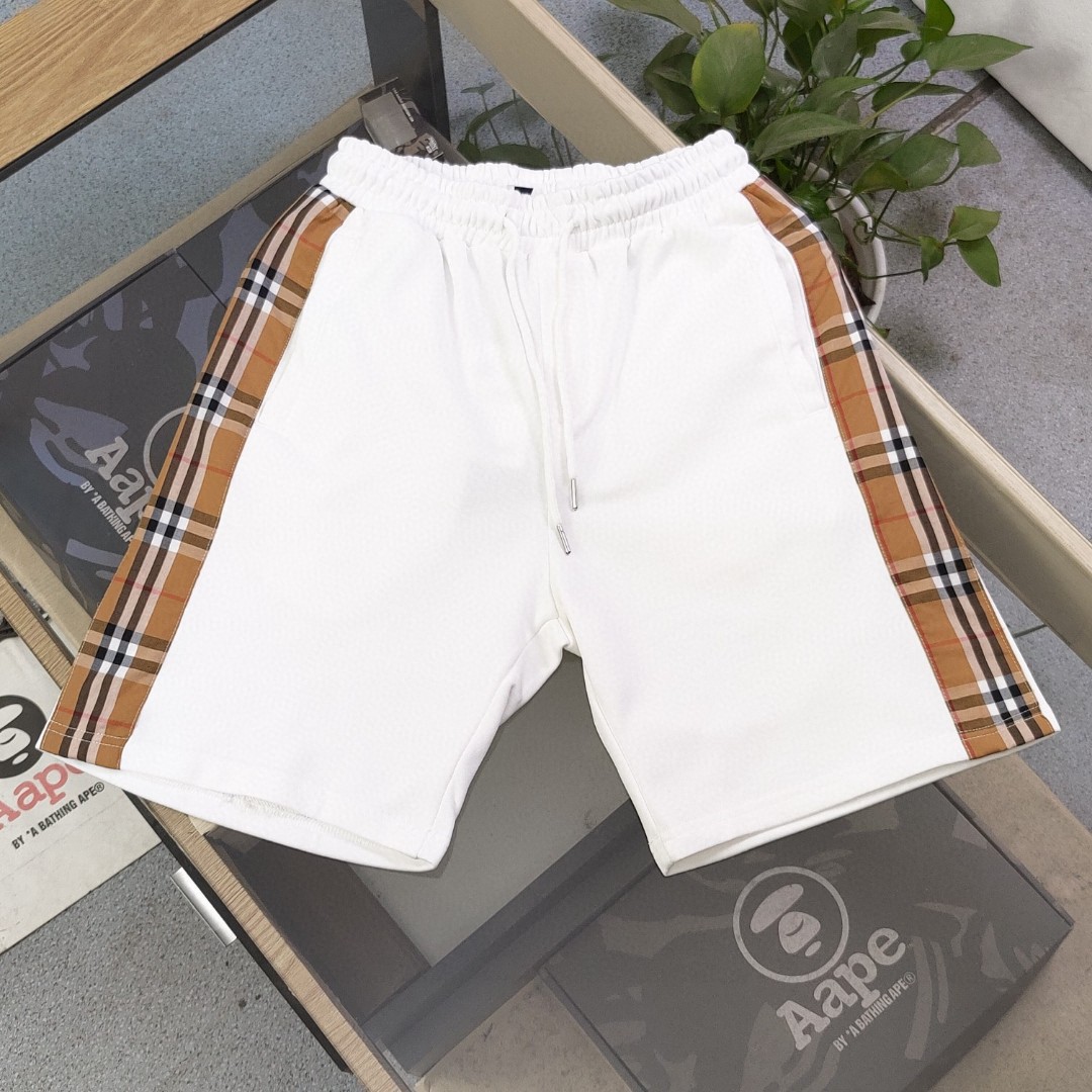 Burberry Classic Plaid Side Panel Sweat Shorts, Casual Couple Style
