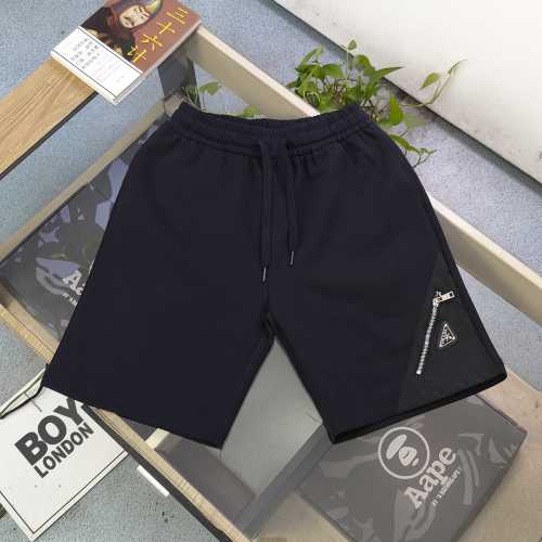 Prada Men's Fleece Shorts with Triangle Logo and Zip Pocket Detail 1 Prada Men's Fleece Shorts with Triangle Logo and Zip Pocket Detail