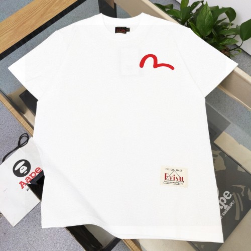 Evisu Lucky God Seagull Logo Print Short Sleeve T-Shirt, Unisex Cotton Tee 1 Evisu Lucky God Seagull Logo Print Short Sleeve T-Shirt, Unisex Cotton Tee