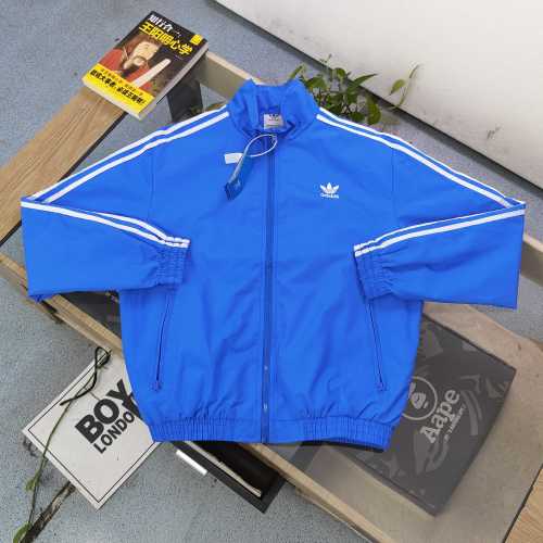 Adidas Classic Three-Stripe Lotus Embroidery Logo Casual Stand Collar Jacket 1 Adidas Classic Three-Stripe Lotus Embroidery Logo Casual Stand Collar Jacket