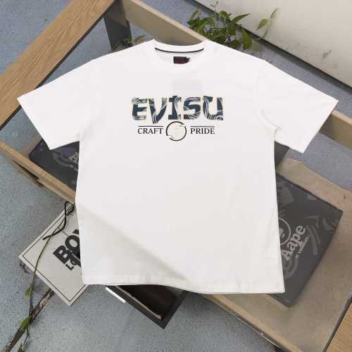 EVISU Craft Pride Logo Print Short Sleeve T-Shirt,Premium Cotton Tee 1 EVISU Craft Pride Logo Print Short Sleeve T-Shirt,Premium Cotton Tee