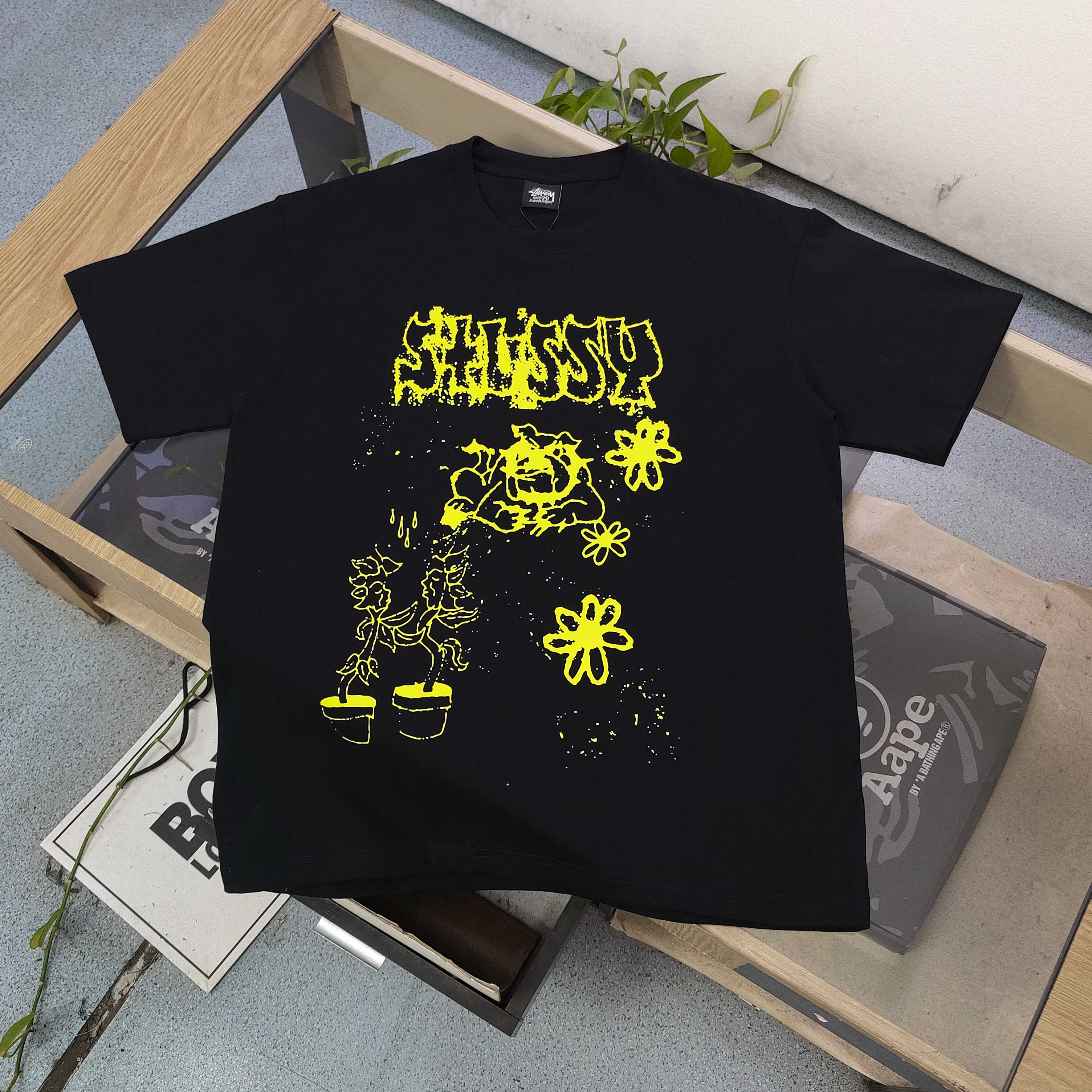 Stussy Camiseta de Manga Corta con Estampado Gráfico Casual para Hombre y Mujer 4 a1743957798490 3155