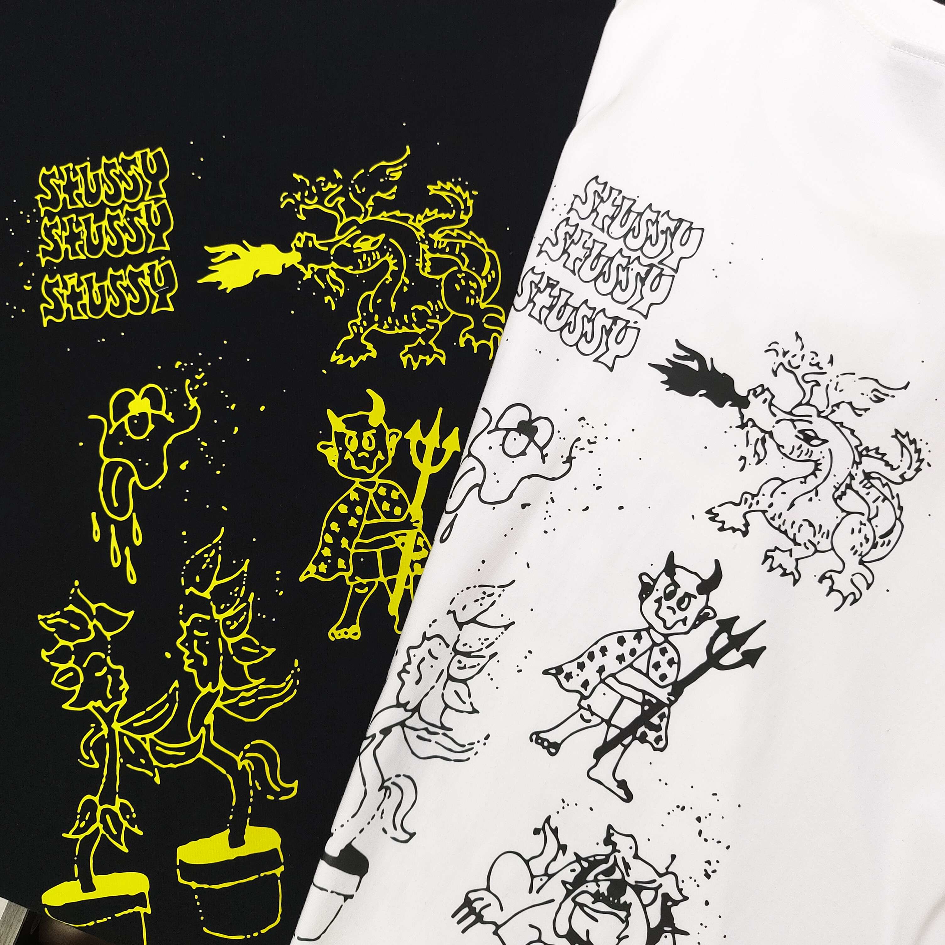 Stussy Camiseta de Manga Corta con Estampado Gráfico Casual para Hombre y Mujer 8 a1743957803975 2503