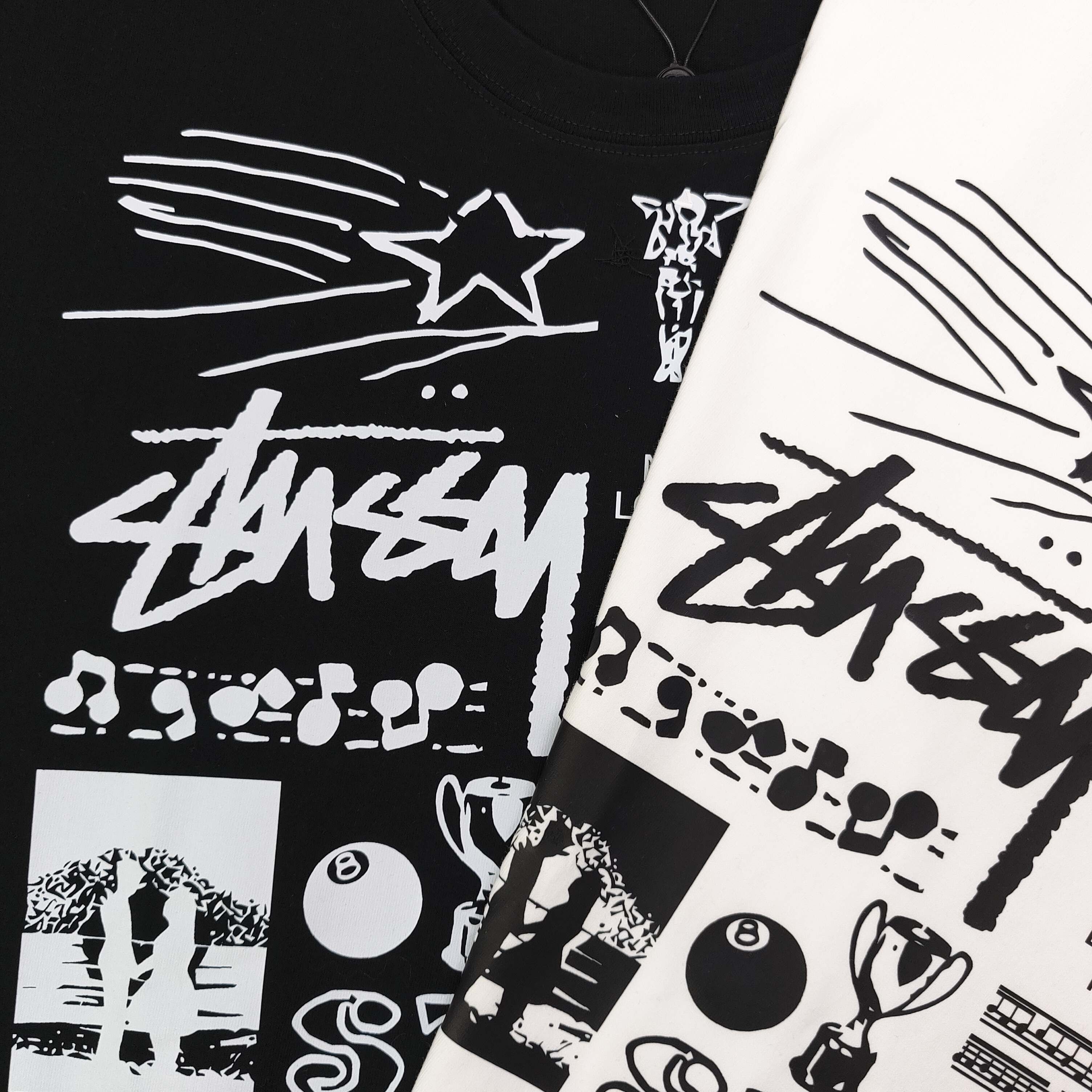 Stussy Camiseta de Manga Corta con Estampado Completo para Hombre y Mujer 6 a1743957897641 1566