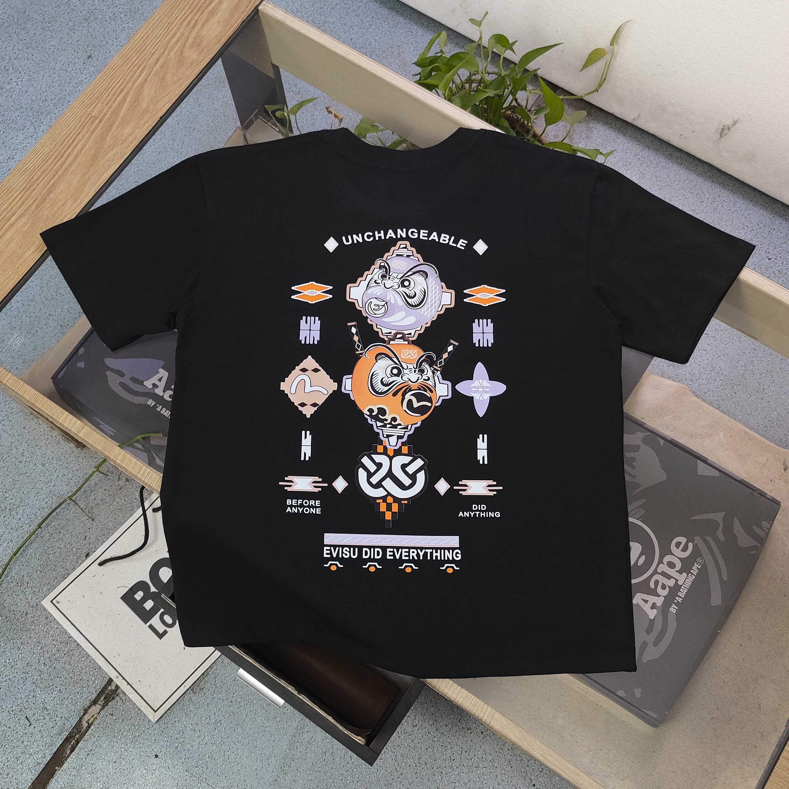 Evisu Camiseta de Manga Corta con Logo de Diamante para Hombre y Mujer 5 a1744305506479 1048