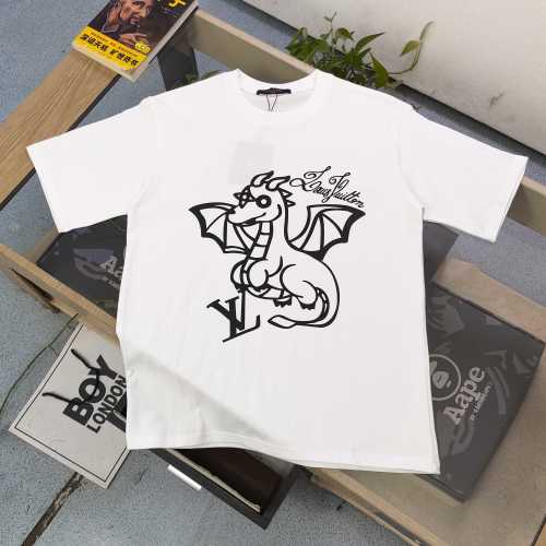 Louis Vuitton Dragon Print Tee, Luxury Cotton Short Sleeve T-Shirt 1 Louis Vuitton Dragon Print Tee, Luxury Cotton Short Sleeve T-Shirt