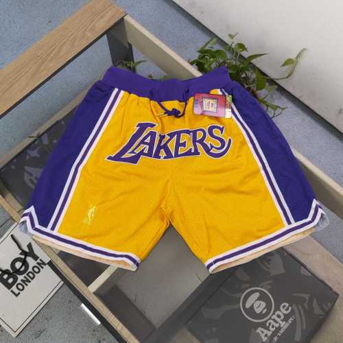 Mitchell & Ness x Just Don Lakers Shorts - Embroidered Logo, Dri-FIT, Yellow 1 Mitchell & Ness x Just Don Lakers Shorts - Embroidered Logo, Dri-FIT, Yellow
