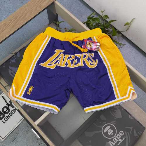 Mitchell & Ness x Just Don Lakers Shorts - Embroidered Logo Basketball Shorts 1 Mitchell & Ness x Just Don Lakers Shorts - Embroidered Logo Basketball Shorts