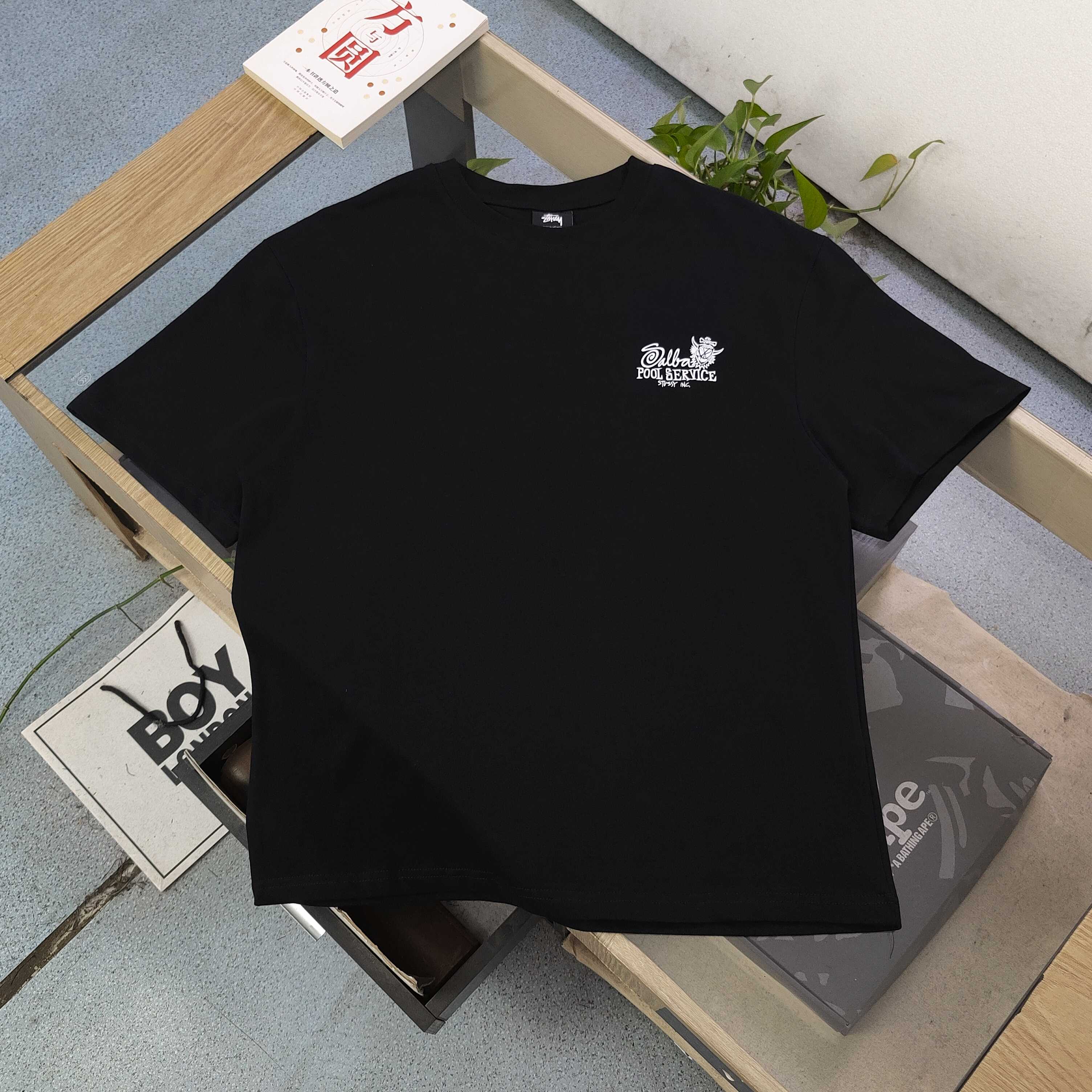 Stussy Camiseta de Manga Corta con Estampado de Palmeras para Hombre y Mujer 4 a1746988055656 8163
