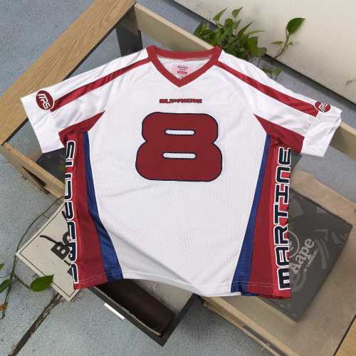 Supremee X Martine Rose 8 Jersey Quick Dry T-Shirt - White 1 Supremee X Martine Rose 8 Jersey Quick Dry T-Shirt – White