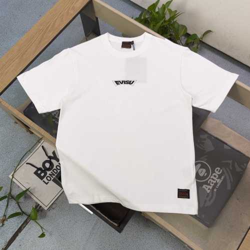 EVISU Logo Print Short Sleeve T-Shirt, Casual Cotton Tee for Men and Women 1 EVISU Logo Print Short Sleeve T-Shirt, Casual Cotton Tee for Men and Women