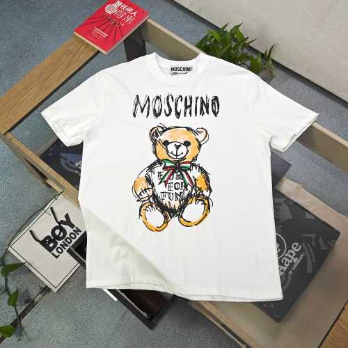 Moschino Bear Print Crew Neck Cotton T-Shirt Casual Unisex Tee 1 Moschino Bear Print Crew Neck Cotton T-Shirt Casual Unisex Tee