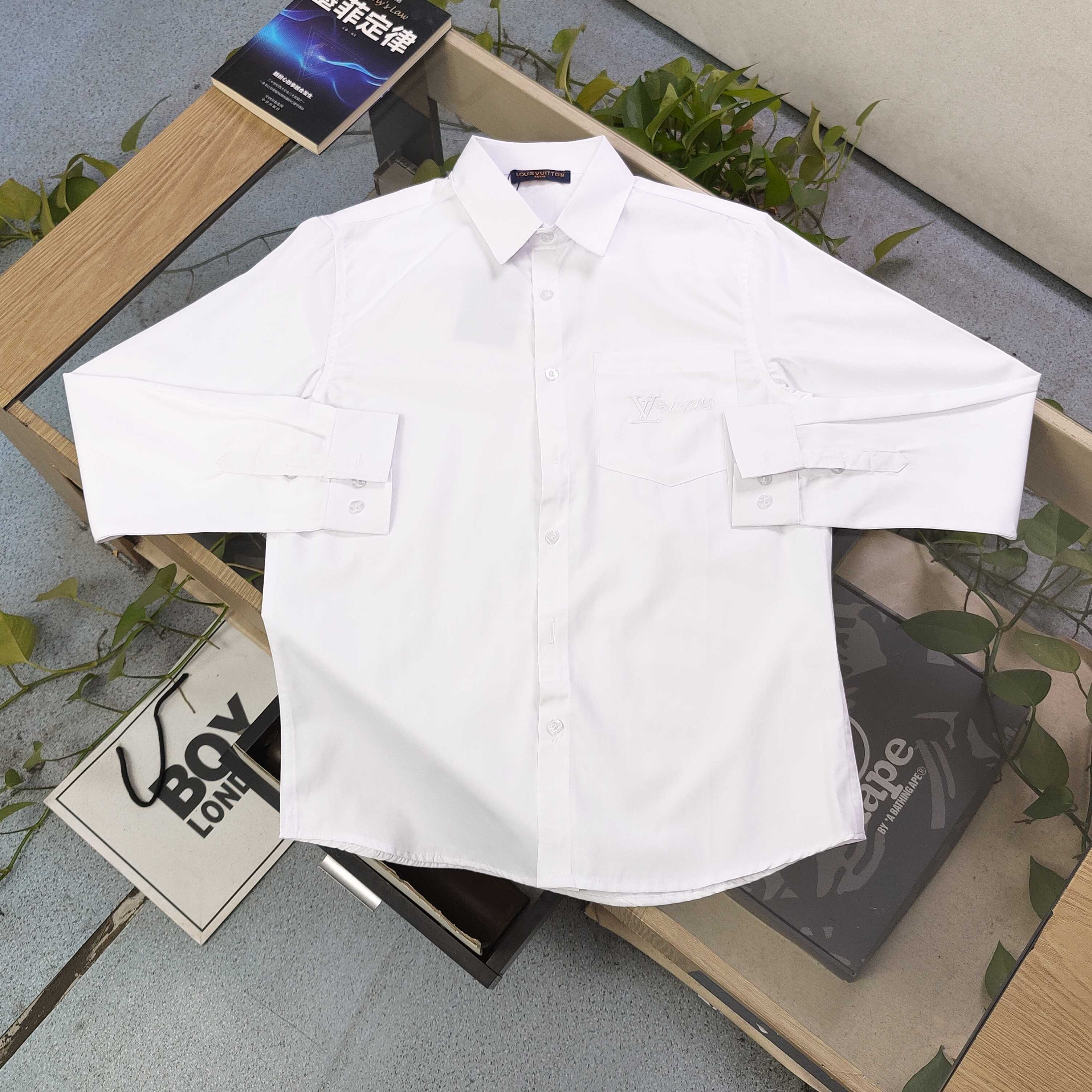 Louis Vuitton Classic Embroidered Logo Long Sleeve Shirt - Unisex Design