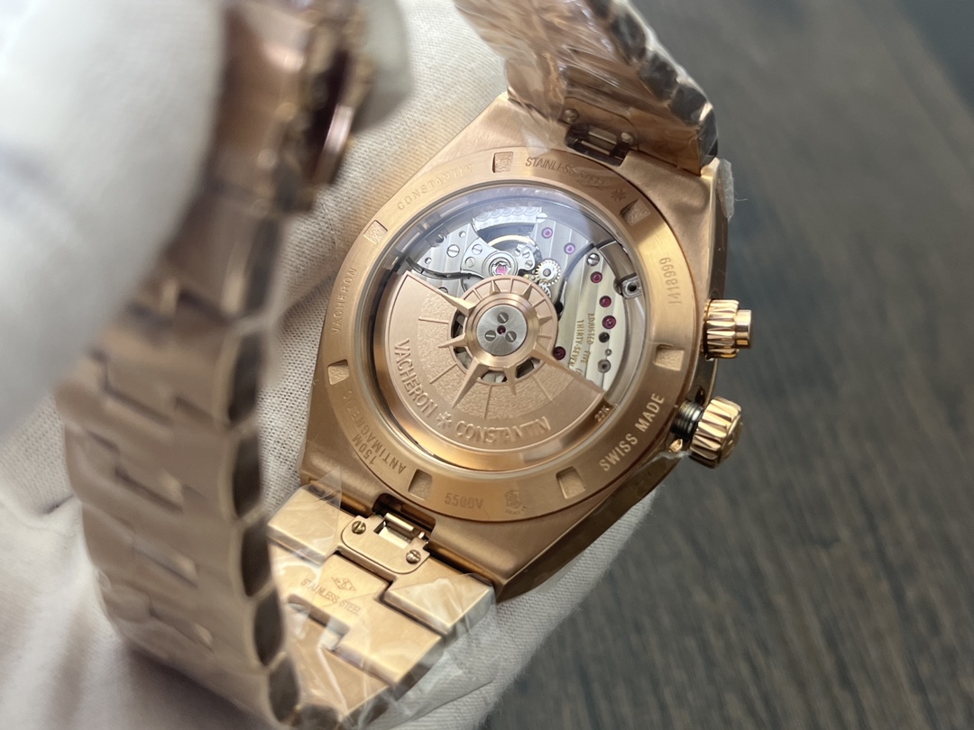 Vacheron Constantin Overseas Rose Gold 904L Steel Dual Time Zone Watch 7 i1728230248 9780 0