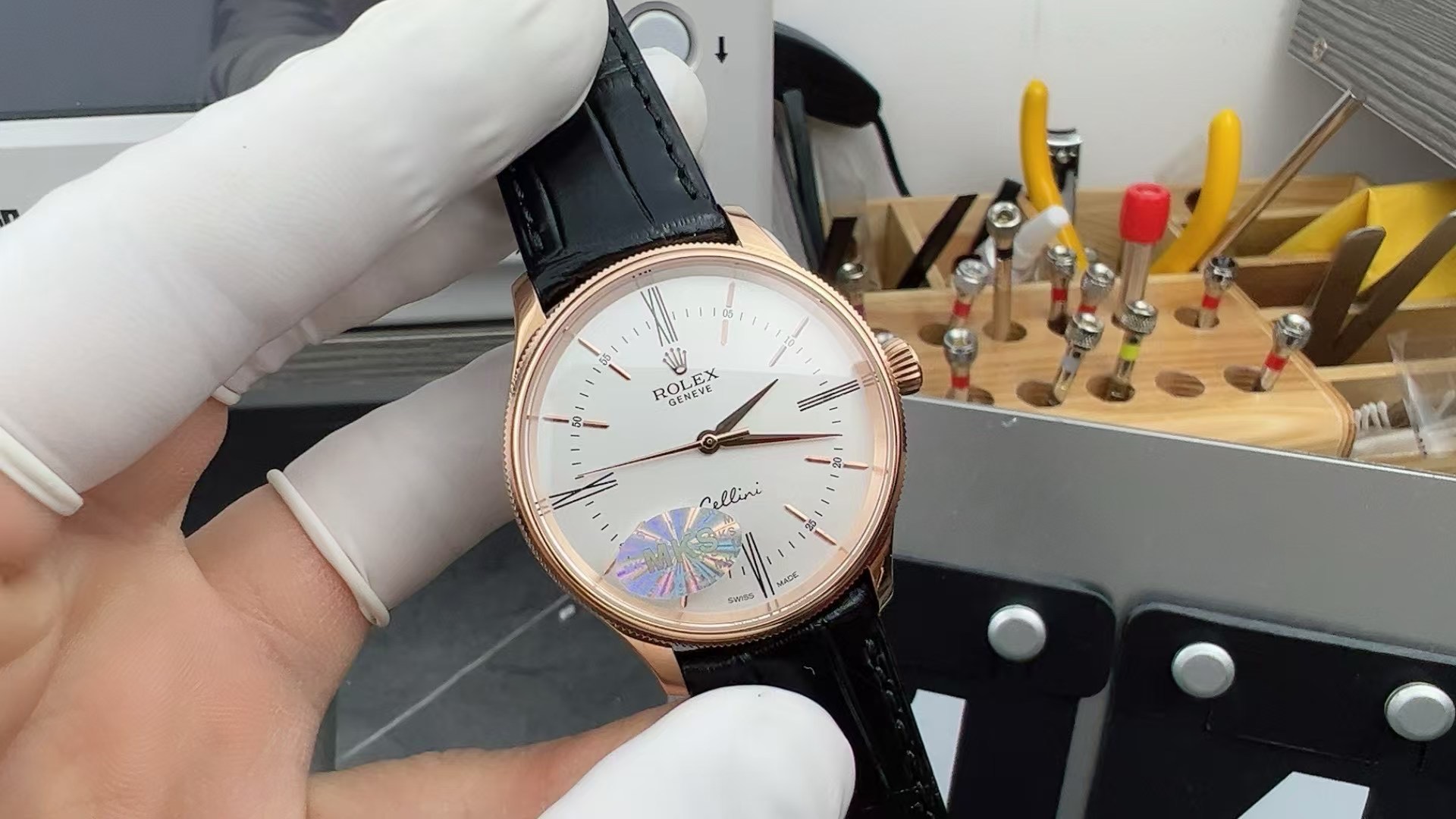 NO:156982,MKS factory Rolex rose gold celini, Rolex19860909MKS工厂劳力士玫瑰金切利尼,,rolex,Watch