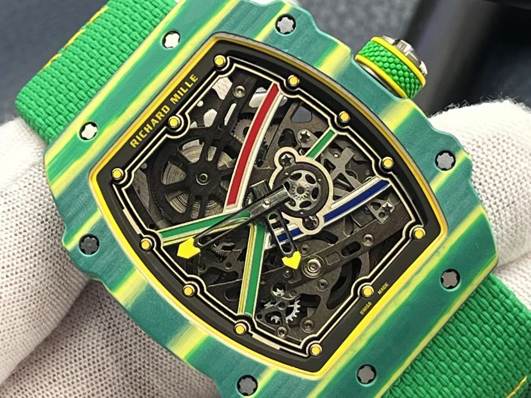 Richard Mille RM67-02 V3: Ultra-Thin Green & Yellow Sports Watch Replica 6 i1741707605442 635 0 4