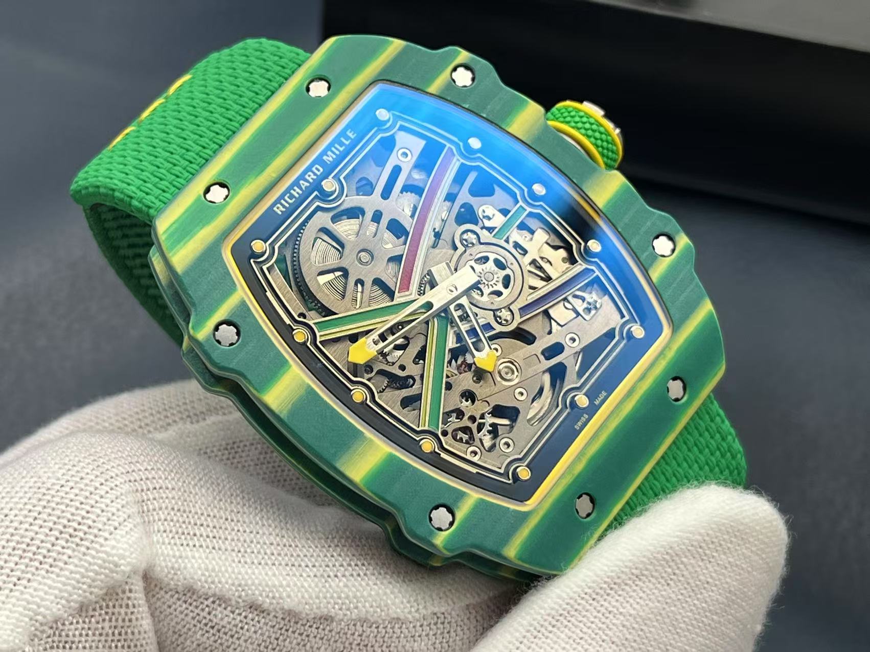 Richard Mille RM67-02 V3: Ultra-Thin Green & Yellow Sports Watch Replica 5 i1741707605444 7030 0 3