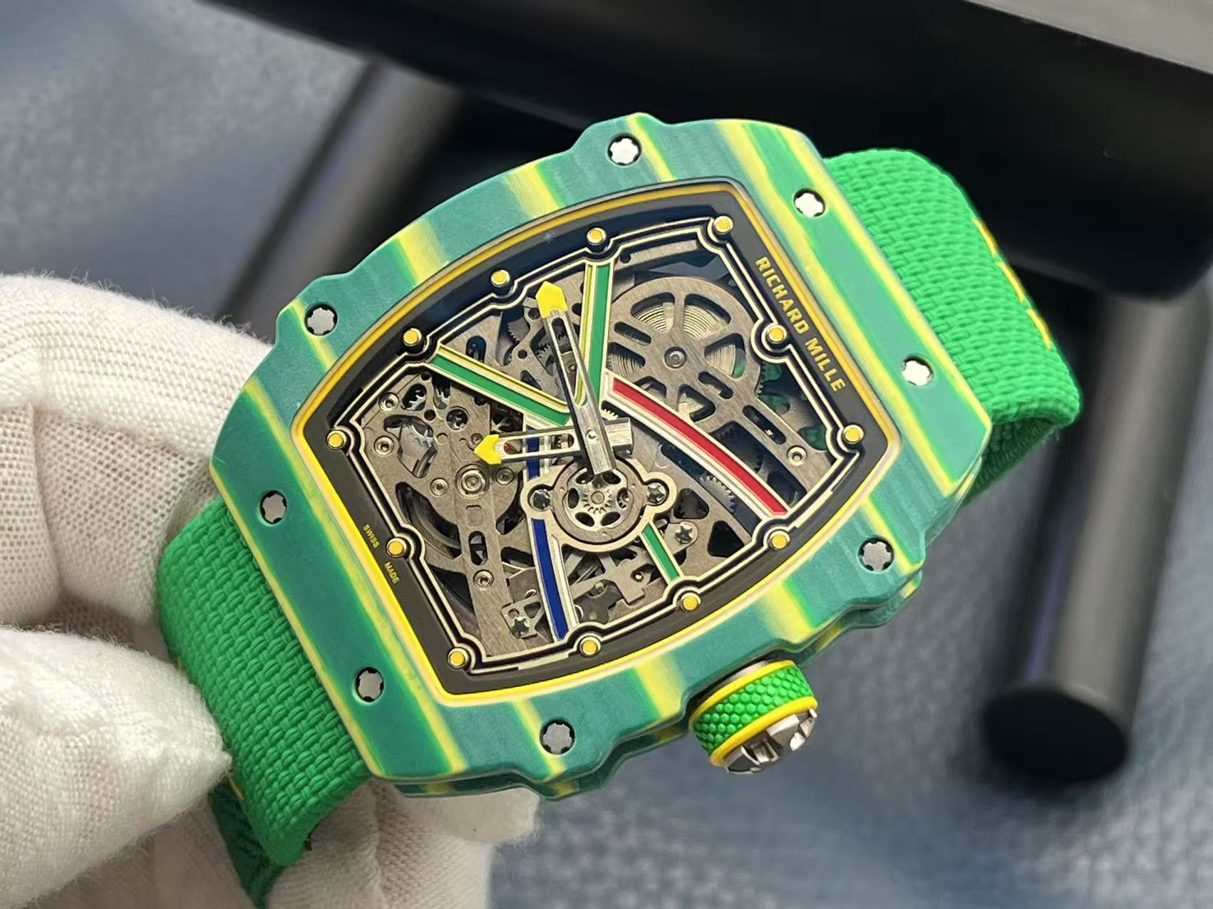 Richard Mille RM67-02 V3: Ultra-Thin Green & Yellow Sports Watch Replica 4 i1741707606886 6883 0 2