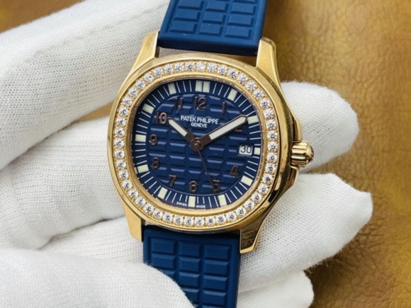 Patek Philippe Aquanaut Reloj Morado Incrustados con diamantes Caucho Vintage