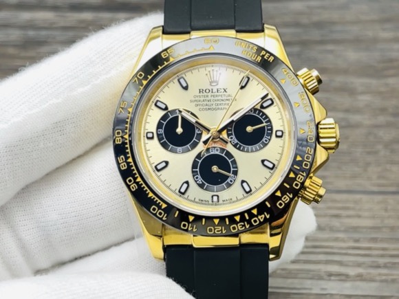 Rolex Daytona Luxe
 Montre Noir Bleu Couleur rose Or blanc Blanc Gravure Ceinture en acier inoxydable