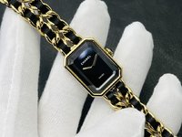 Venta superior
 Chanel Reloj Negro Amarillo Incrustados con diamantes