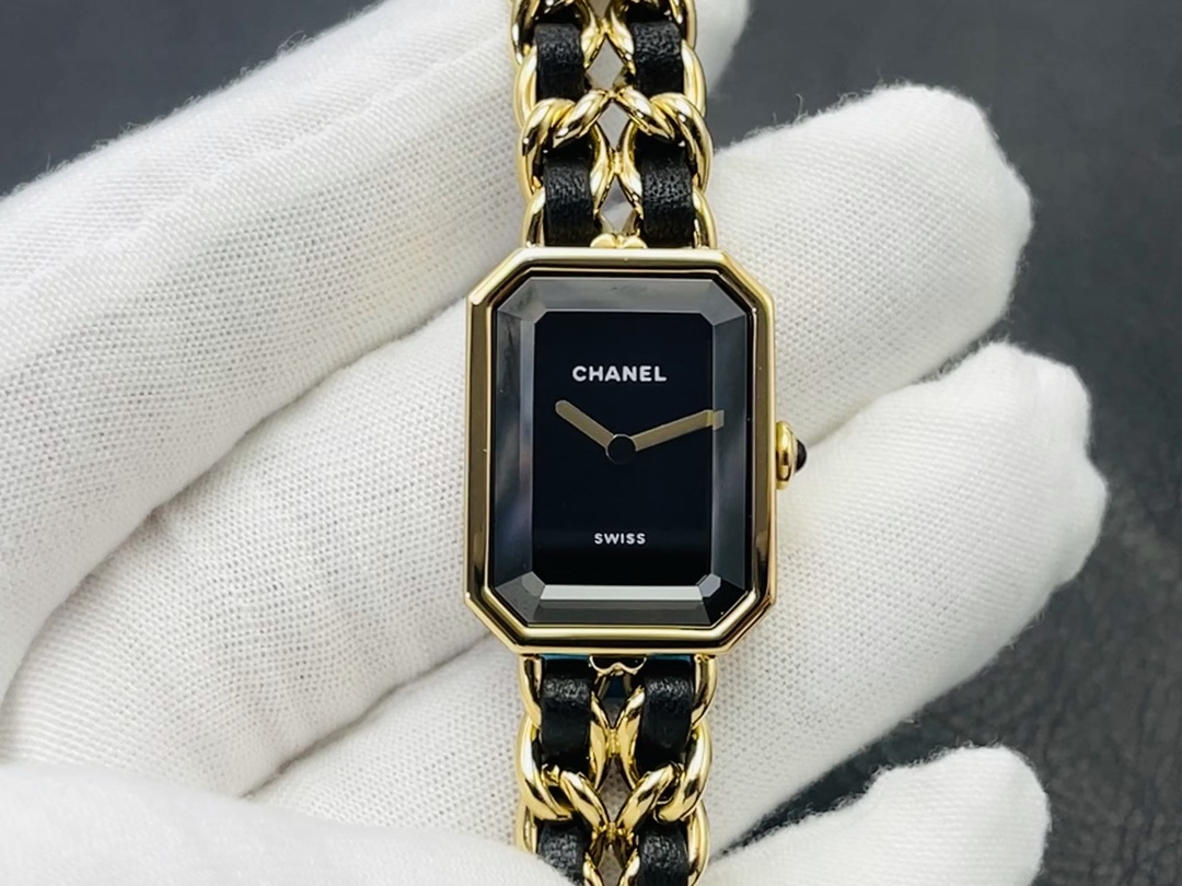 Chanel Zegarek Czarny Żółty Zestaw diamentów