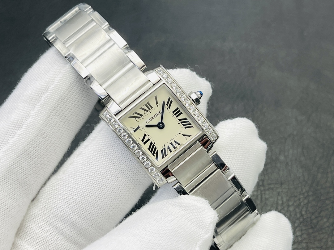 [V9 Factory2024 Wall Crack Recommandation, la version la plus élevée du marché] V3 Version mise à niveau Cartier French Tank Femme’s Quartz Diamètre 20.3mmx25.35 mm Le travail ingénieux de l’usine est digne de votre possession!