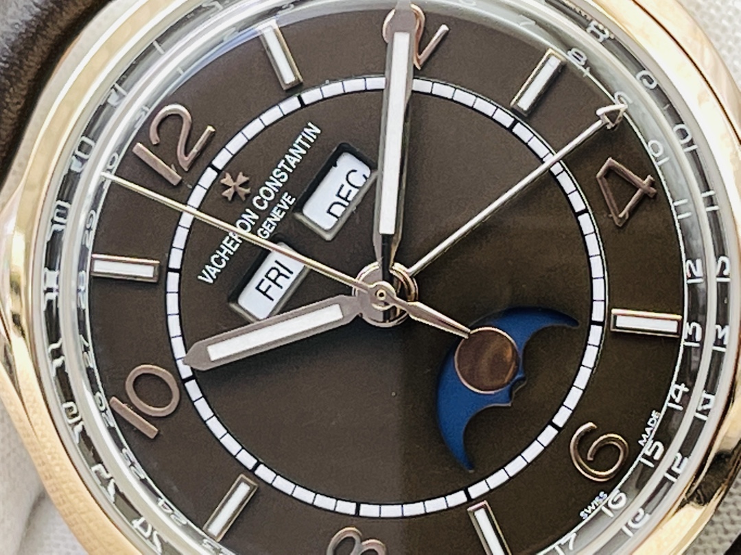 Vacheron Constantin Fiftysix Orologio da Polso Designer replica pratico e versatile
 Blu Platino Bianco Lucidatura Pelle di vitello bovina Vintage Cinturino in pelle